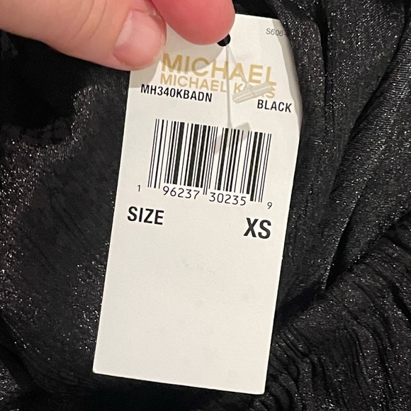 Michael Michael Kors NWT black snakeskin handkerchief hem jacquard to blouse - Picture 7 of 9